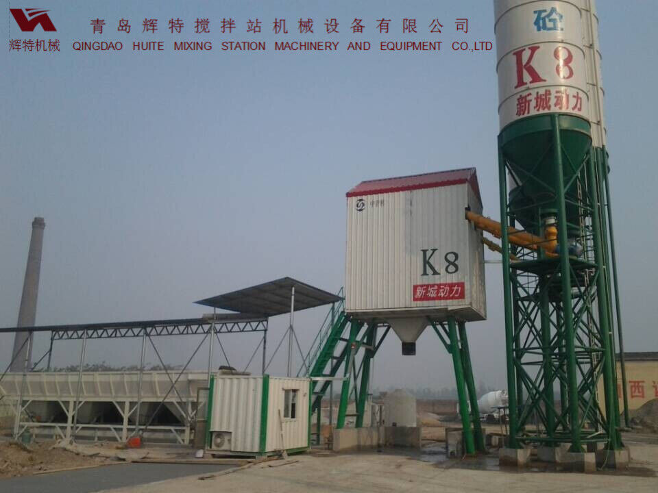 輝特混凝土攪拌站HZS50攪拌性能強，攪拌均勻、迅速，生產(chǎn)效率高